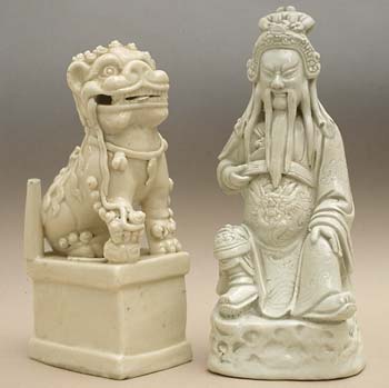 Blanc de chine porcelain figures from China