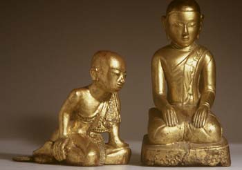 Gilt wooden buddhas from Tibet