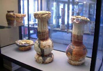 Ceramic vessels on display at the Ceramics Gallery.