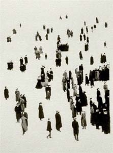 Alexander Adams, Crowd, gouache on paper, 2003 (Collection of Direct Data Services, Liverpool)
