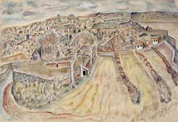 David Jones, Landscape in France, c.1928